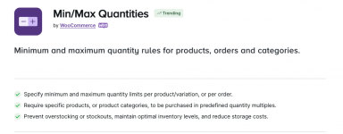 Screenshot 2024-03-21 at 17-40-50 Min_Max Quantities - WooCommerce Marketplace.png Screenshot 2024-03-21 at 17-40-50 Min_Max Quantities - WooCommerce Marketplace.png