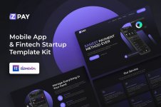 iZPAY - Mobile App & Fintech Startup Elementor Template Kit.jpg